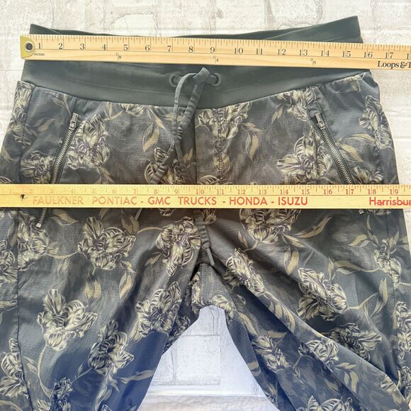 Athleta Trekkie North  Terra Firma Olive Green Floral Printed Jogger Sz 10 - Picture 6 of 9